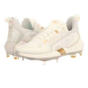Under Armour Mens Harper 6 Low ST Baseball Cleats white gold size 9.5 no box